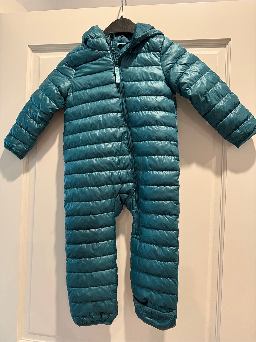 Primary Teal Lightweight Quilted Snowsuit with Hood